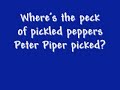 Songdrops.com iTunes http This is the impossibly fast version of Peter Piper Picked a Peck of Pickled Peppers. The song at the speed I actually recorded it is here: www.youtube.com Peter Piper picked a peck of pickled peppers A peck of pickled peppers Peter Piper picked If Peter Piper picked a peck of pickled peppers Where's the peck of pickled peppers Peter Piper picked? A fun fast tongue twister sing along interactive song for kids by Bryant Oden