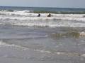 Rachael Eric Curt Boogie Boarding in Galveston