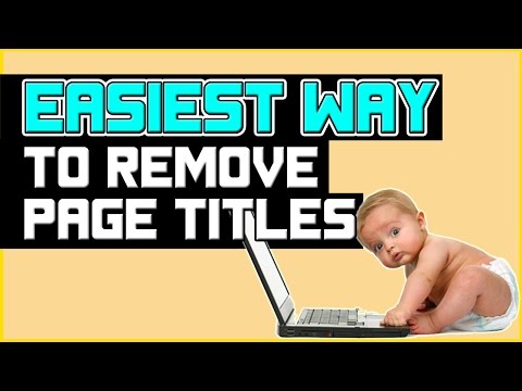 how to remove page title in wordpress
