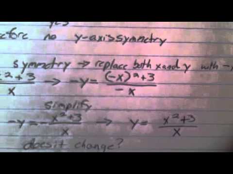 how to test for x and y symmetry
