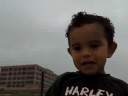 Kameron during Hurricane 8/21/2008 with mommy and daddy