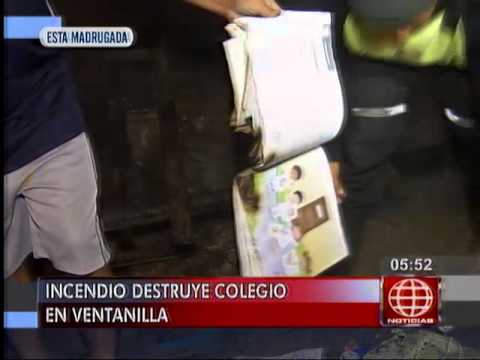 Un colegio fue destruido por un incendio en Ventanilla