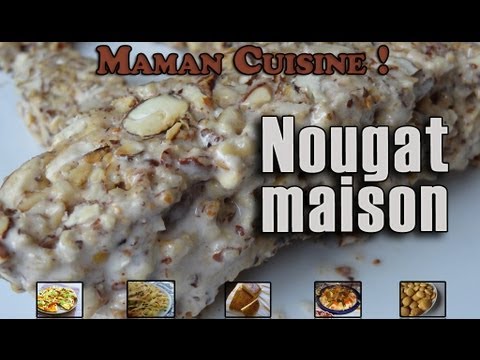 Nougat - Cette semaine, je vous propose ma recette du nougat ! Pour cette recette il faut du miel, 1 oeuf, un peu d'huile, des amandes et des noisettes. C'est une rec...