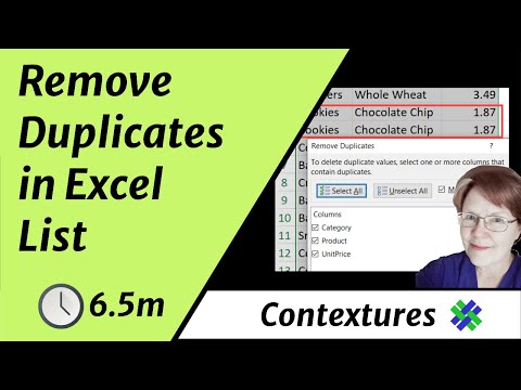 how to remove duplicates in a excel