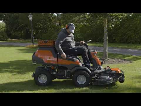 Садовый райдер бензиновый HUSQVARNA R 420TSX AWD - видео №3