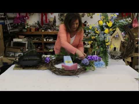 how to attach bow to wreath