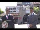 Here's Los Angeles Mayor Antonio Villaraigosa announcing Zuma Dogg's candidacy for Mayor in '09. This outdoor press conference was before news and television crews, plus the crowd. (ZumaTimes.com)