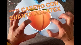 Masturbador casero con guante de latex