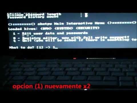 how to use offline nt password & registry editor with usb