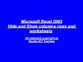 AM 4123 Hide rows columns and worksheets Microsoft Excel 2003