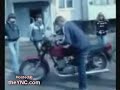 Novice crashes motorcycle