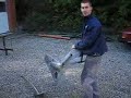Cuting up a split in the driveway
