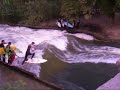 Surfing on river in Munich Surfing on river in Munich