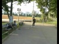 Gibbon Slackline Skating with Sacha with New Trick´s ( Fellbachpark )
