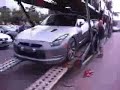 2009 Nissan GT-R being delivered by transport