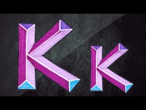 how to draw the letter k in 3d