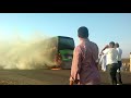 إشتعال نيران في بص الدبلوماسي كسلا - الخرطوم