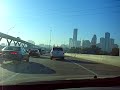 driving on I-45 towards downtown houston