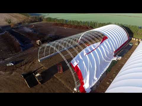 Two 80' x 200' Compost Storage Fabric Structures