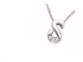 14K White Gold Initial S Diamond Pendant w/Chain