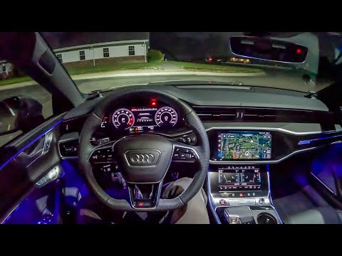 2024 Audi RS7 Performance - POV Night Drive (Binaural Audio)