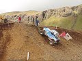 last off road racing this summer in iceland today . few jeeps overturned ,but nobody got injured . to get extra power - the add nitro at the right time as you can hear.