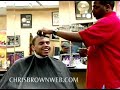 Chris brown goes into the barber shop and has a chat with the guys from the MTV hit show 