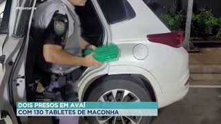 Dois presos em Avaí com 130 tabletes de maconha
