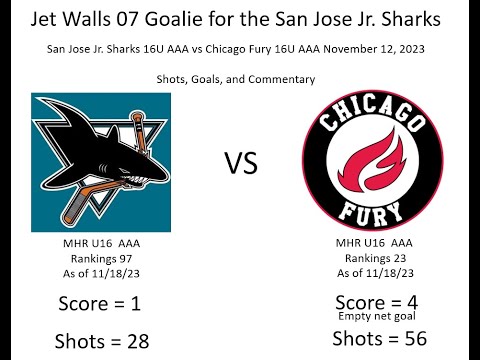Jr Sharks Vs Chicago Fury Nov 12 Shots and Goals Commentary