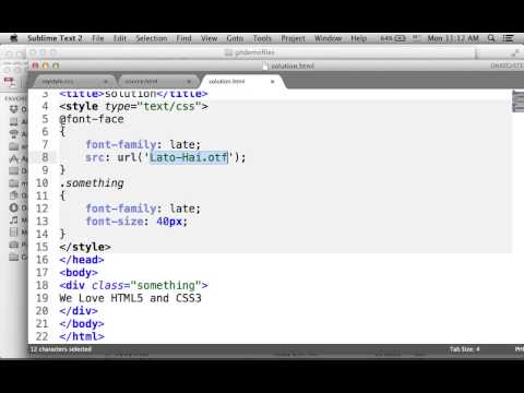 how to define font in css