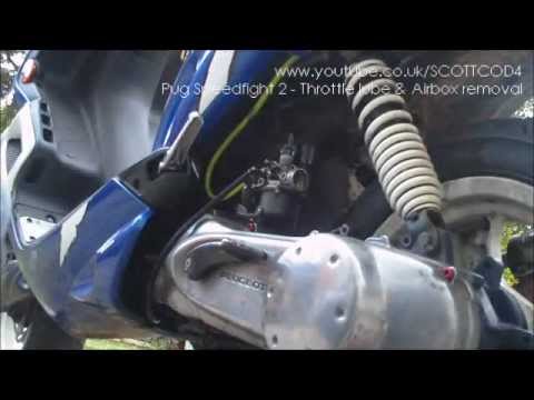 How To Remove Throttle Cable & Airbox from 50cc Peugeot Speedfight 2