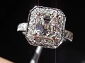 1.25ct G/Si1 Emerald Cut Diamond GIA Platinum pink ring