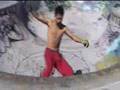 Longboard Skateboarding in the Bowl