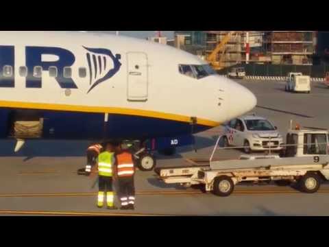 airport - Situation, witch was filmed: 2014.07.15 about 20.00 o'clock on Italian time I had a flight from Bergam to Vilnius with Wizzair airplane. I have sit at the plane's left side and seen horrible...