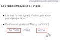 los verbos irrugulares del inglés