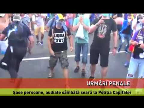 Doi protestatari reținuți, după audierea mai multor persoane suspectate de violențe la mitingul de vineri