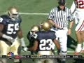 notre dame stanford 2008 
jimmy clausen to michael floyd
21-7 irish