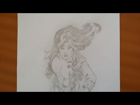 how to draw rouge from x-men step by step