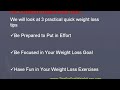 Quick Weight Loss Tips For A Healthy Weight Loss