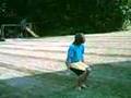 Some tricks on the tramp, in the pool, and on the ground
