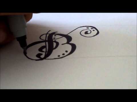 how to draw fancy b