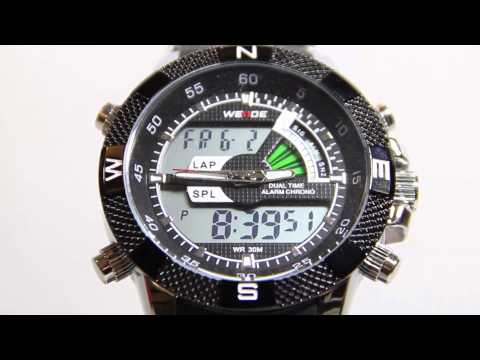 WEIDE Herrenuhr LED Sportuhr Stoppuhr Digital Armbanduhr Quarzuhr Wasserdicht