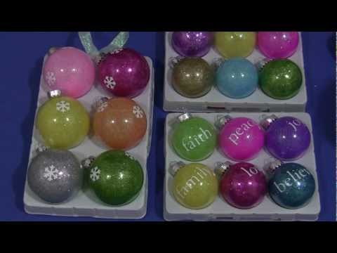 how to fill glass ornaments with glitter