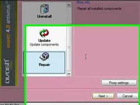 how to repair avast