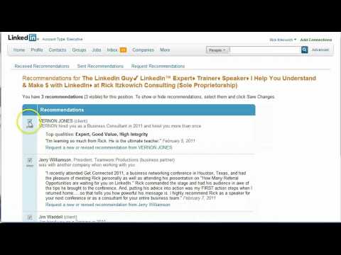 how to view recommendations on linkedin