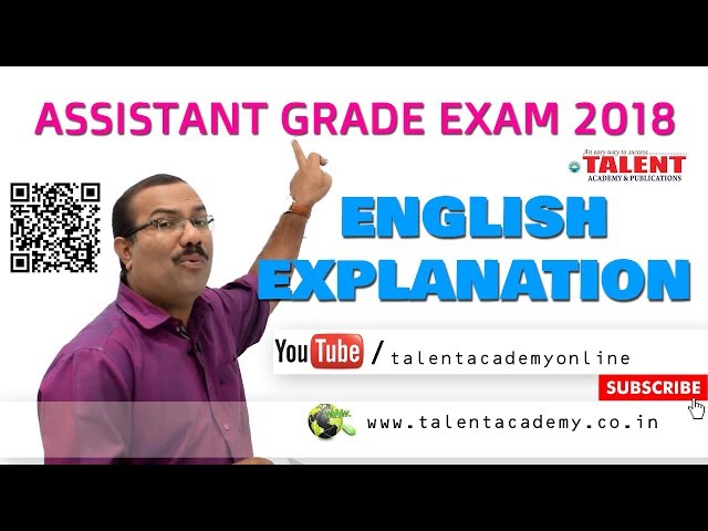 PSC | ASSISTANT GRADE (05-08-2018) - ENGLISH EXPLANATION