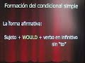 Formaci�n del futuro y condicional simples en ingl�s.
