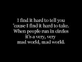 Gary Jules - Mad World with lyrics.