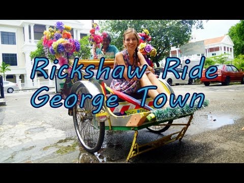 Our fun rickshaw ride city tour around George Town, Penang, Malaysia Our fun rickshaw ride city tour around George Town, Penang, Malaysia