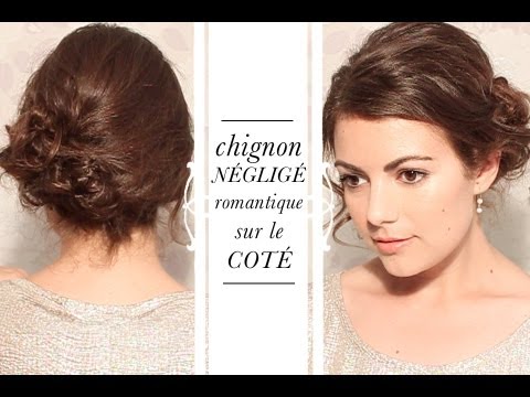 Chignon négligé romantique sur le coté